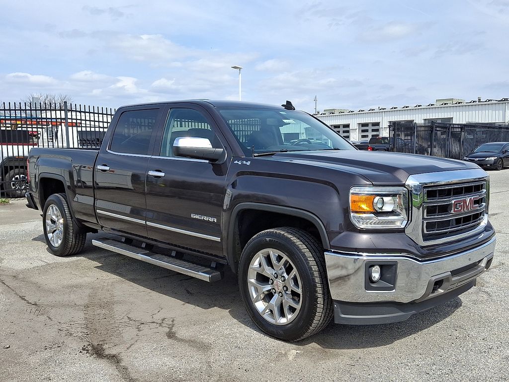 Gray (Iridium Metallic) 2015 GMC Sierra 1500 SLT Crew Cab 4WD Pickup Truck Four-Wheel Drive 6-Speed Automatic Overdrive
