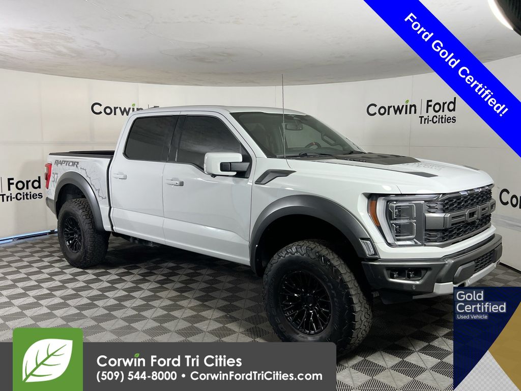 White 2023 Ford F-150 Raptor SuperCrew 4WD Pickup Truck Four-Wheel Drive Automatic