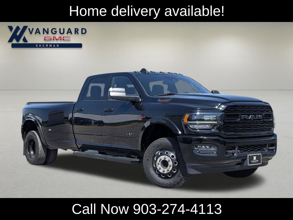 Diamond Black Crystal Pearlcoat 2022 RAM 3500 Limited Crew Cab LB DRW 4WD Pickup Truck Four-Wheel Drive 6-Speed Automatic