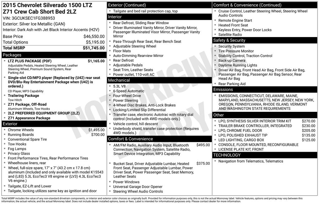 2015 Chevrolet Silverado 1500 LTZ Silver at Traditions Chevrolet