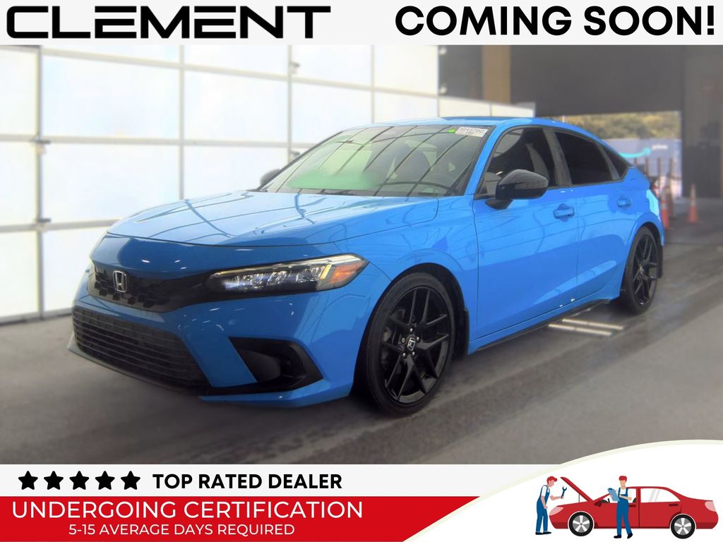 Boost Blue Pearl 2023 Honda Civic Hatchback Hatchback Front-Wheel Drive Continuously Variable Transmission