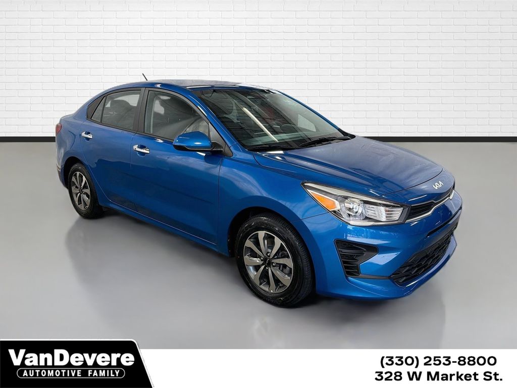 Sporty Blue 2023 Kia Rio Sedan Front-Wheel Drive Continuously Variable Transmission
