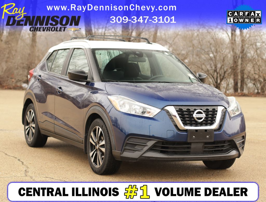 Deep Blue Pearl/Fresh Powder 2020 Nissan Kicks SV FWD SUV / Crossover Front-Wheel Drive Continuously Variable Transmission