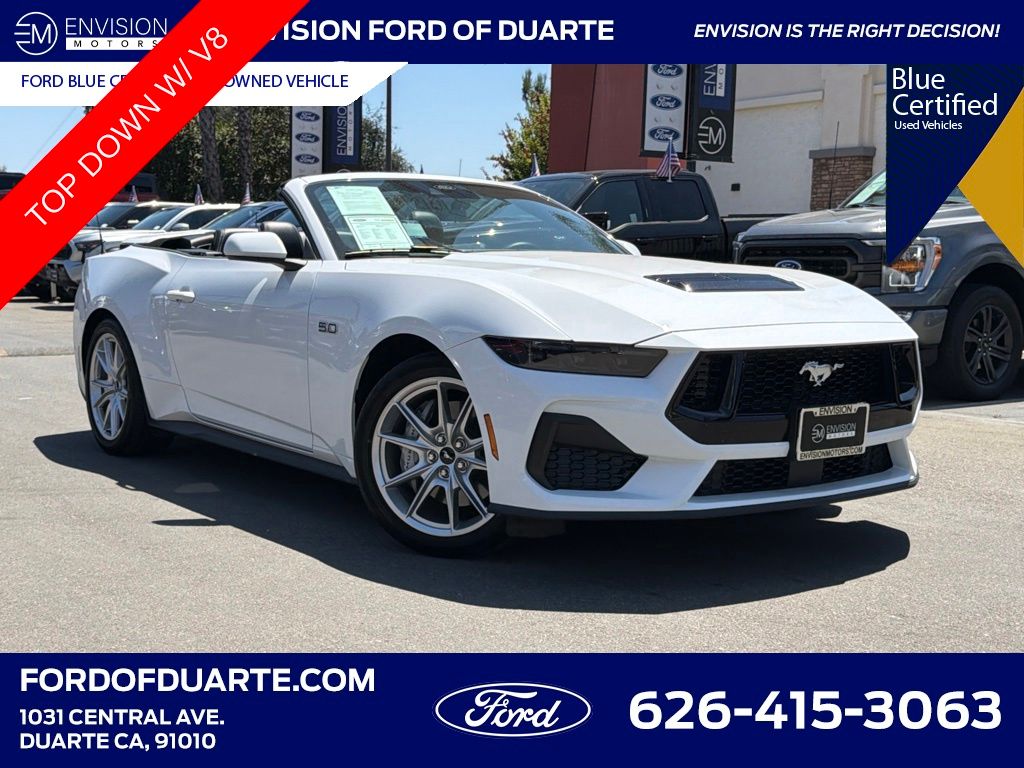 Oxford White 2025 Ford Mustang GT Premium Convertible RWD Convertible Rear-Wheel Drive Automatic