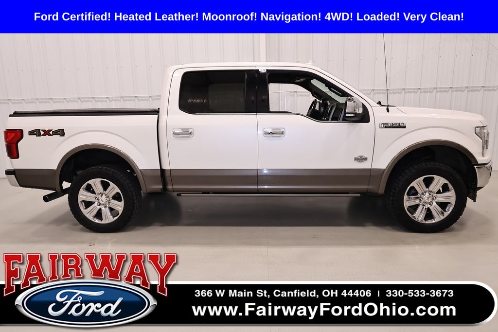 White Platinum Metallic Tri-Coat 2019 Ford F-150 Pickup Truck Four-Wheel Drive Automatic