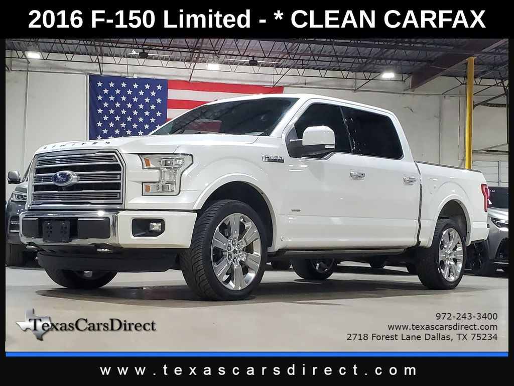 White Platinum Clearcoat Metallic 2016 Ford F-150 Pickup Truck Four-Wheel Drive 6-Speed Automatic