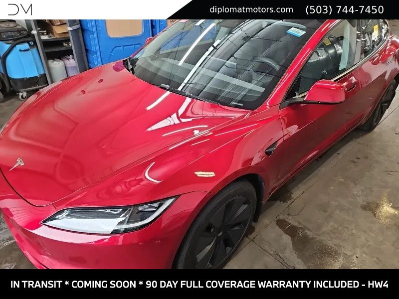 Red 2024 Tesla Model 3 Sedan Rear-Wheel Drive 1-Speed Automatic