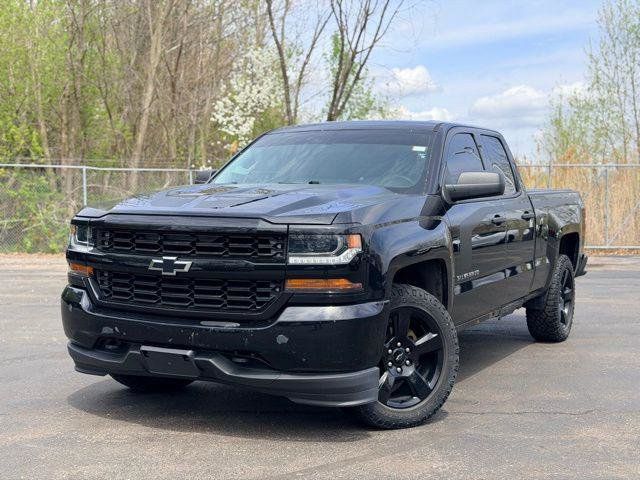 Black 2017 Chevrolet Silverado 1500 Custom Double Cab 4WD Pickup Truck Four-Wheel Drive 6-Speed Automatic Overdrive