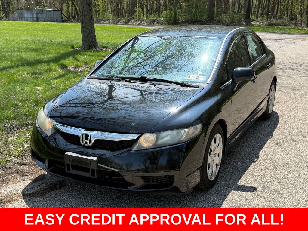 Black 2010 Honda Civic LX Sedan Front-Wheel Drive 5-Speed Automatic