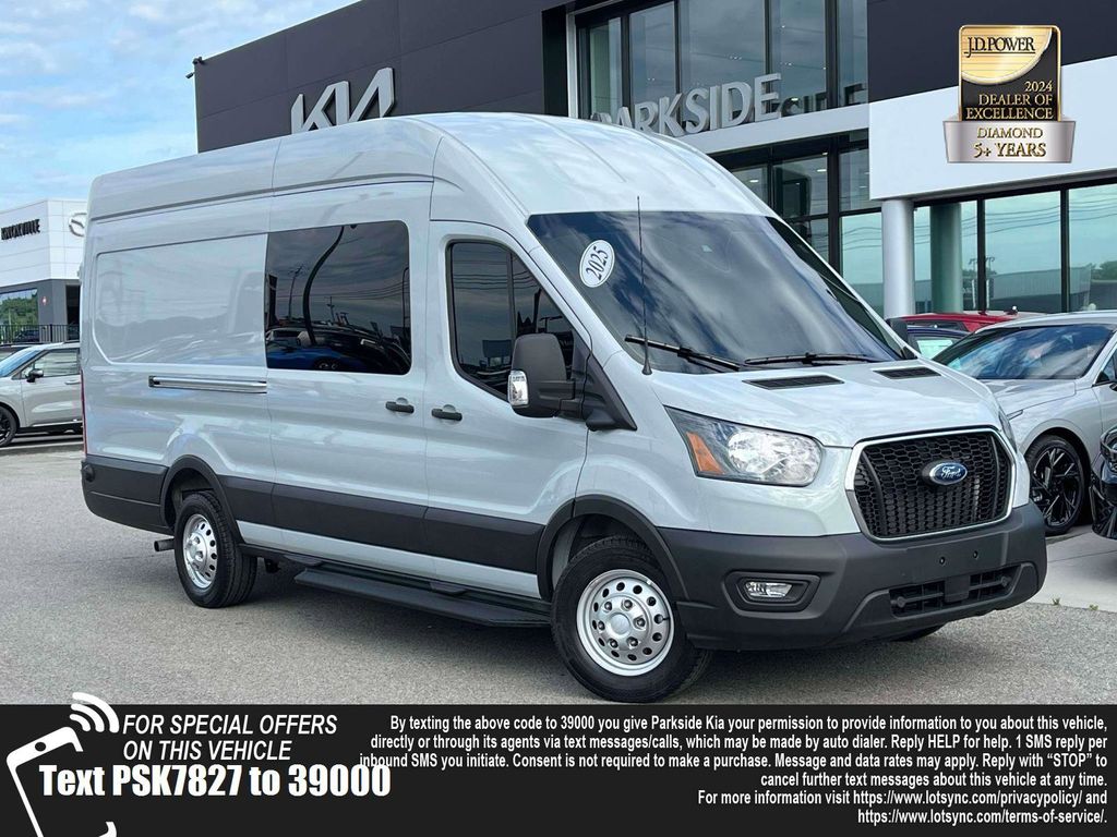 Gray Metallic 2025 Ford Transit Cargo 350 High Roof Extended LB AWD Van All-Wheel Drive