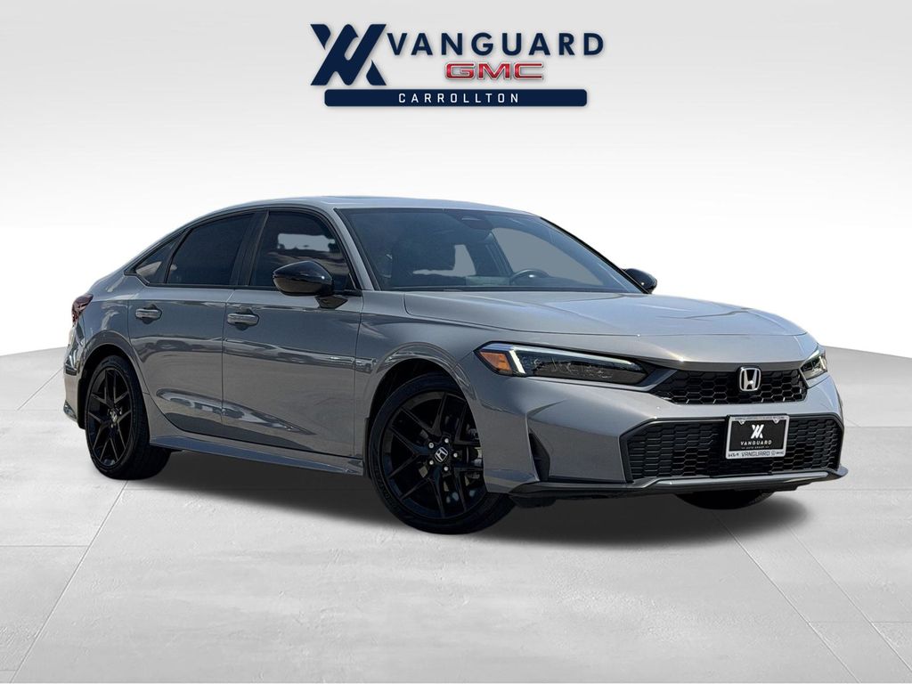 Urban Gray Pearl 2025 Honda Civic Hybrid Sedan Front-Wheel Drive Continuously Variable Transmission