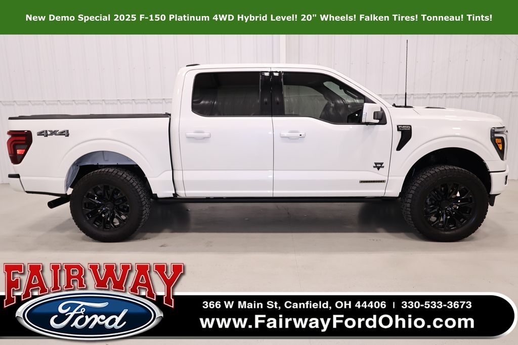 Star White Metallic Tri-Coat 2025 Ford F-150 Platinum SuperCrew 4WD Pickup Truck Four-Wheel Drive Automatic