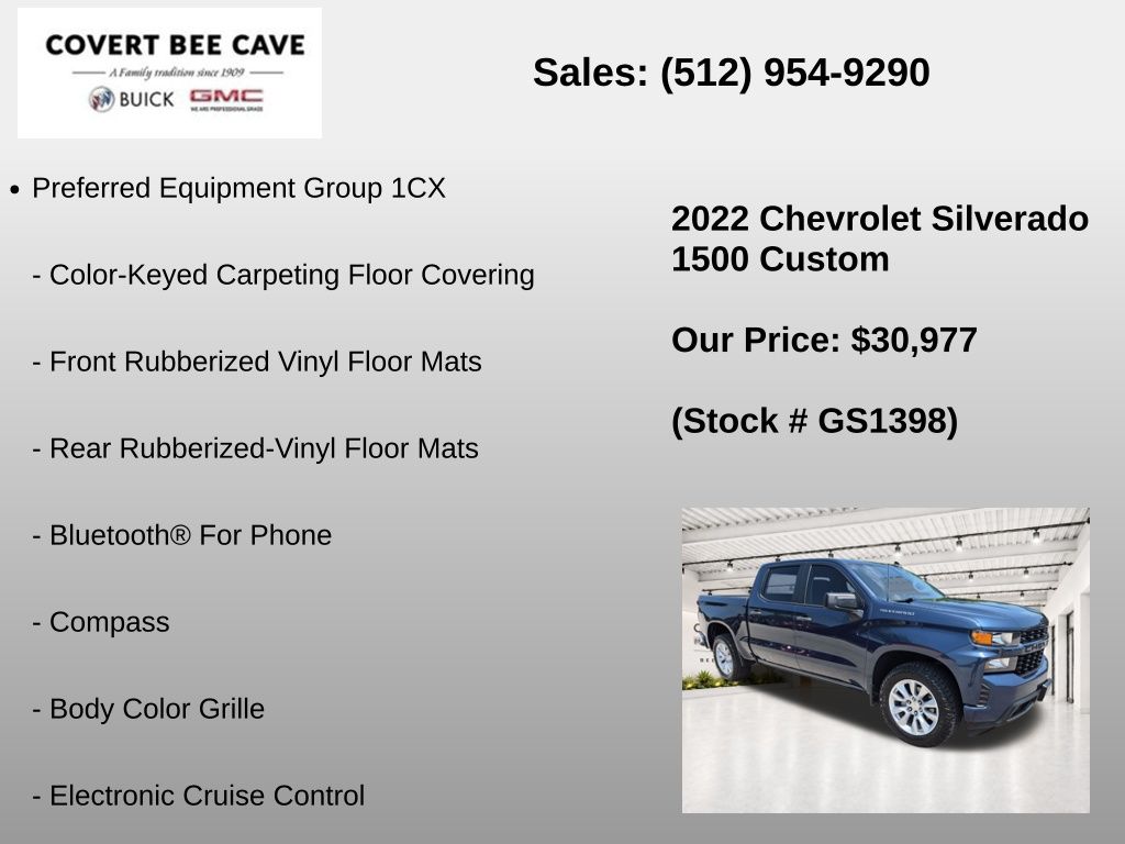 Used Car 2022 Chevrolet Silverado 1500 Ltd  Custom For Sale Under $35,000 In Austin, Texas