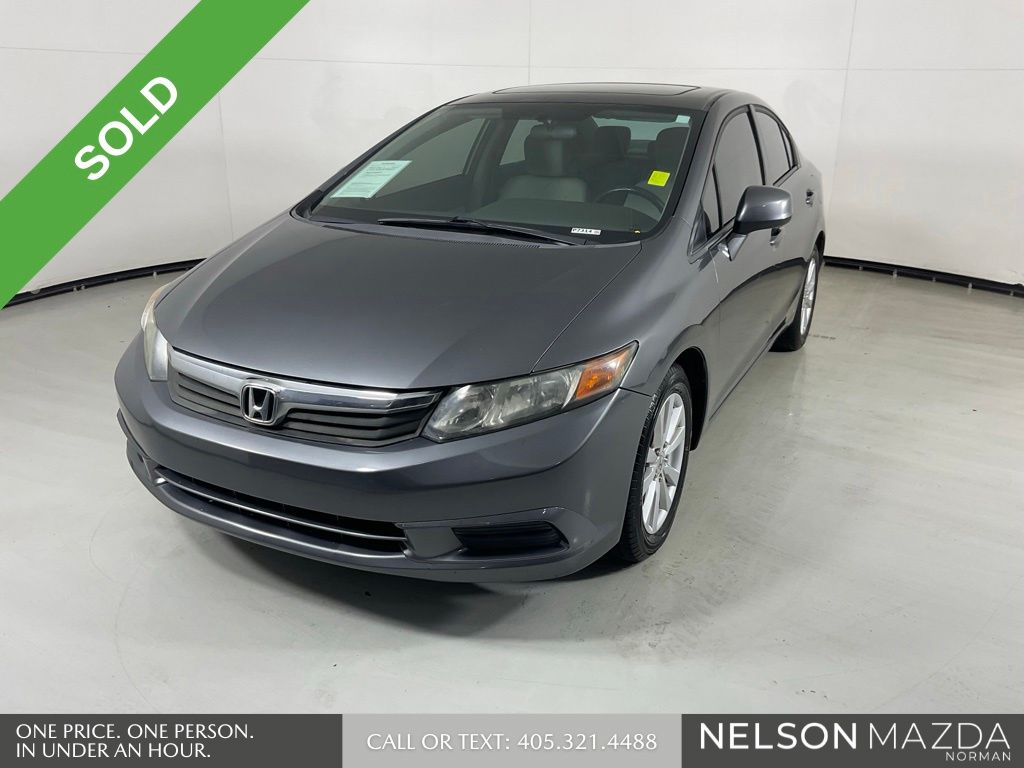 Gray 2012 Honda Civic Sedan Front-Wheel Drive 5-Speed Automatic
