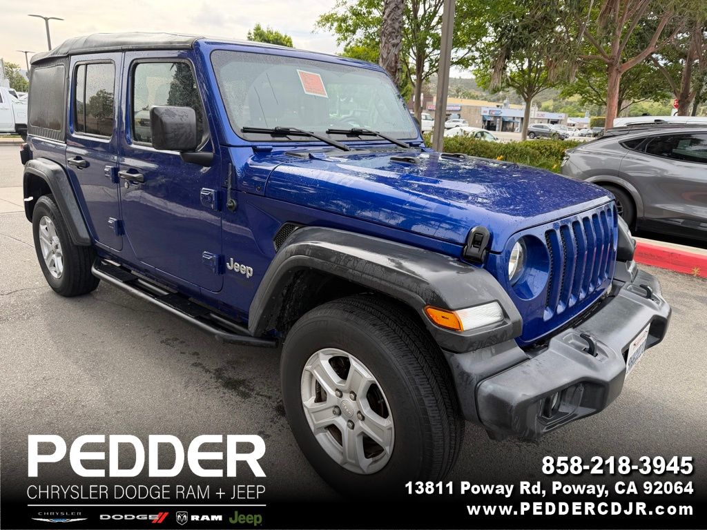 Ocean Blue Metallic Clearcoat 2020 Jeep Wrangler Unlimited Sport S 4WD SUV / Crossover Four-Wheel Drive 8-Speed Automatic