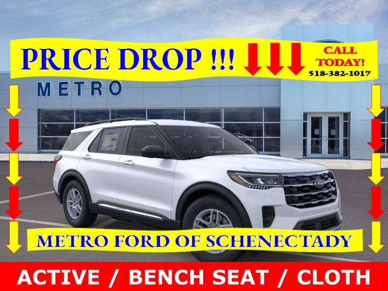 White Metallic 2025 Ford Explorer Active AWD SUV / Crossover All-Wheel Drive Automatic