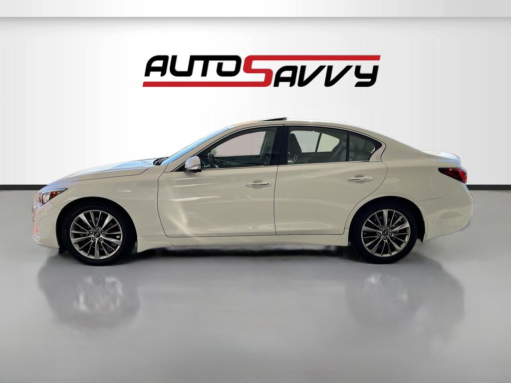 2023 INFINITI Q50 LUXE White at AutoSavvy Houston Northwest