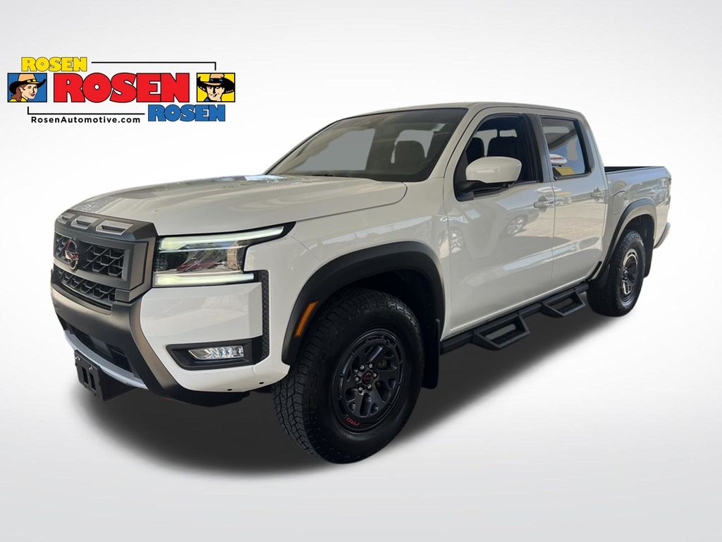 Glacier White 2025 Nissan Frontier Pickup Truck Four-Wheel Drive 9-Speed Automatic Overdrive