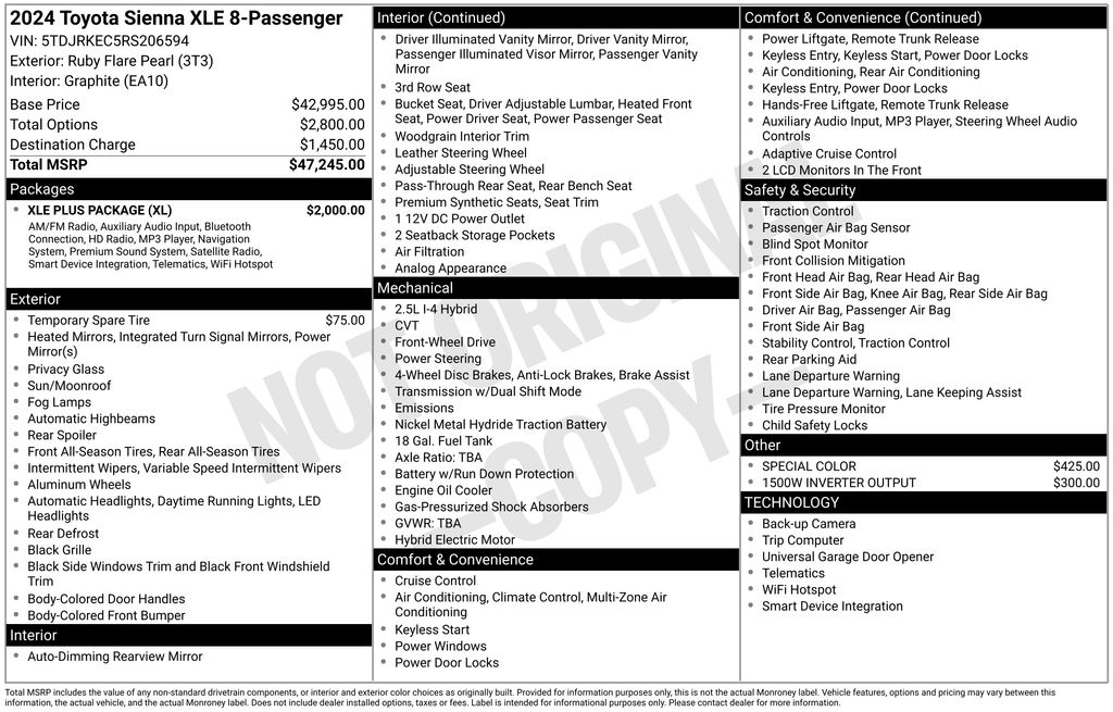2024 Toyota Sienna XLE