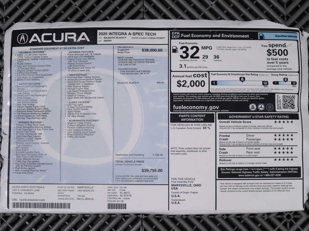 2025 Acura Integra A-Spec w/Tech 9