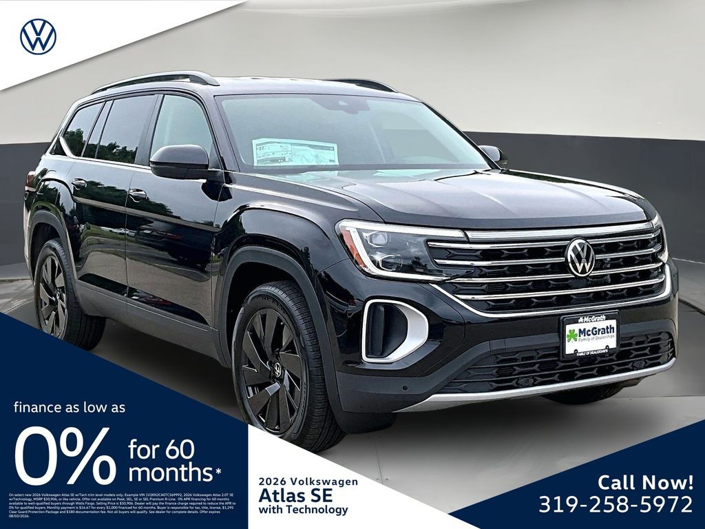 Deep Black Pearl 2026 Volkswagen Atlas SUV / Crossover All-Wheel Drive 8-Speed Automatic