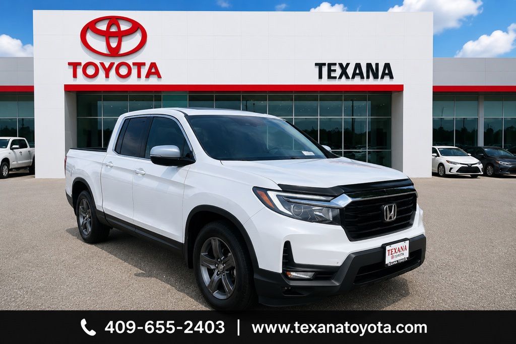 Platinum White Pearl 2023 Honda Ridgeline RTL-E AWD Pickup Truck All-Wheel Drive 9-Speed Automatic