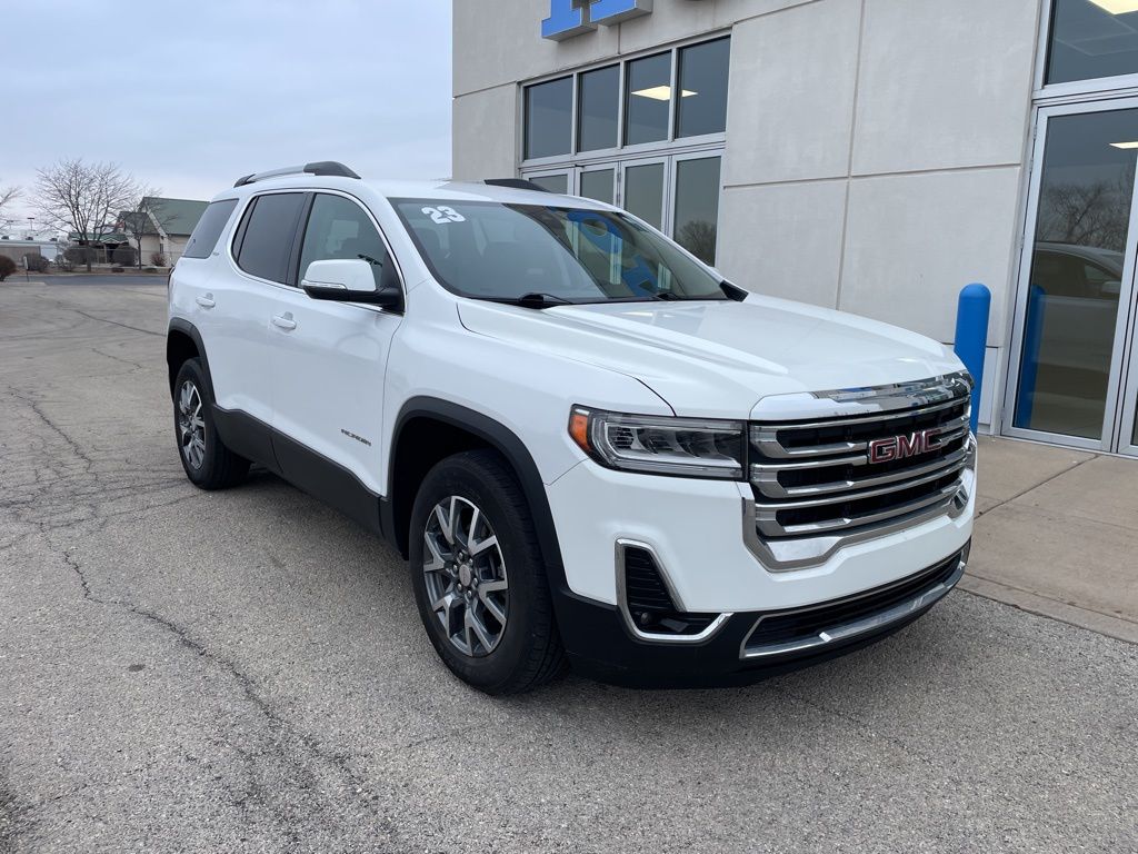 Summit White 2023 GMC Acadia SLT AWD SUV / Crossover Four-Wheel Drive 9-Speed Automatic