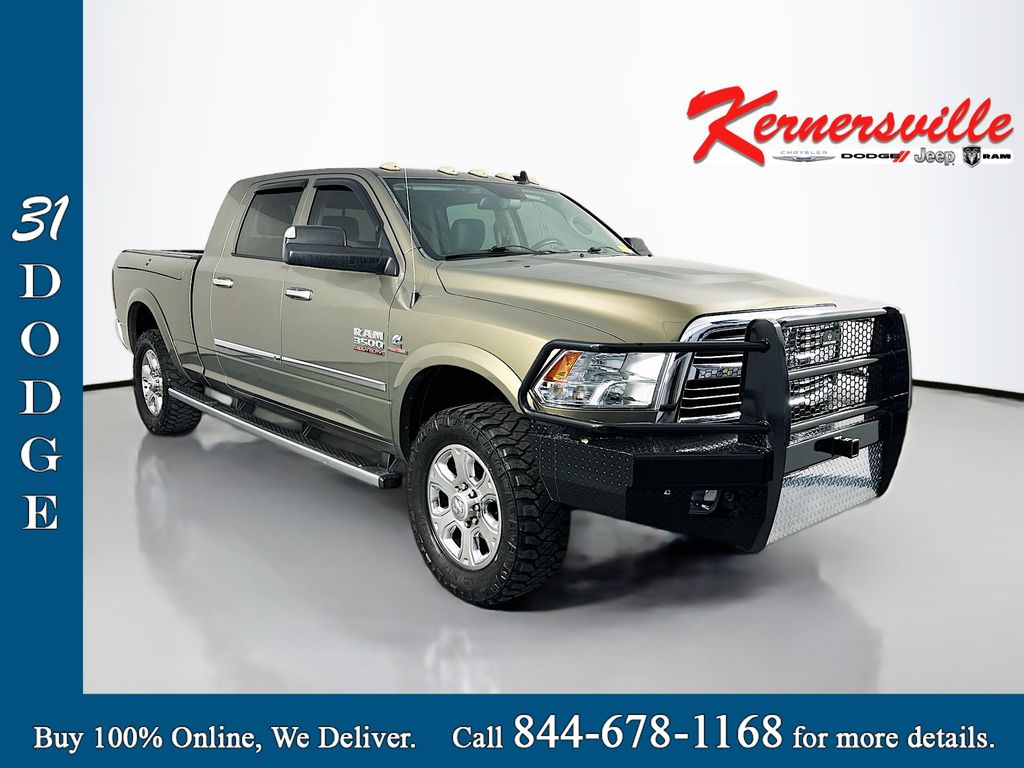 Brown (Prairie Tan) 2015 RAM 3500 Big Horn Mega Cab 4WD Pickup Truck Four-Wheel Drive 6-Speed Automatic