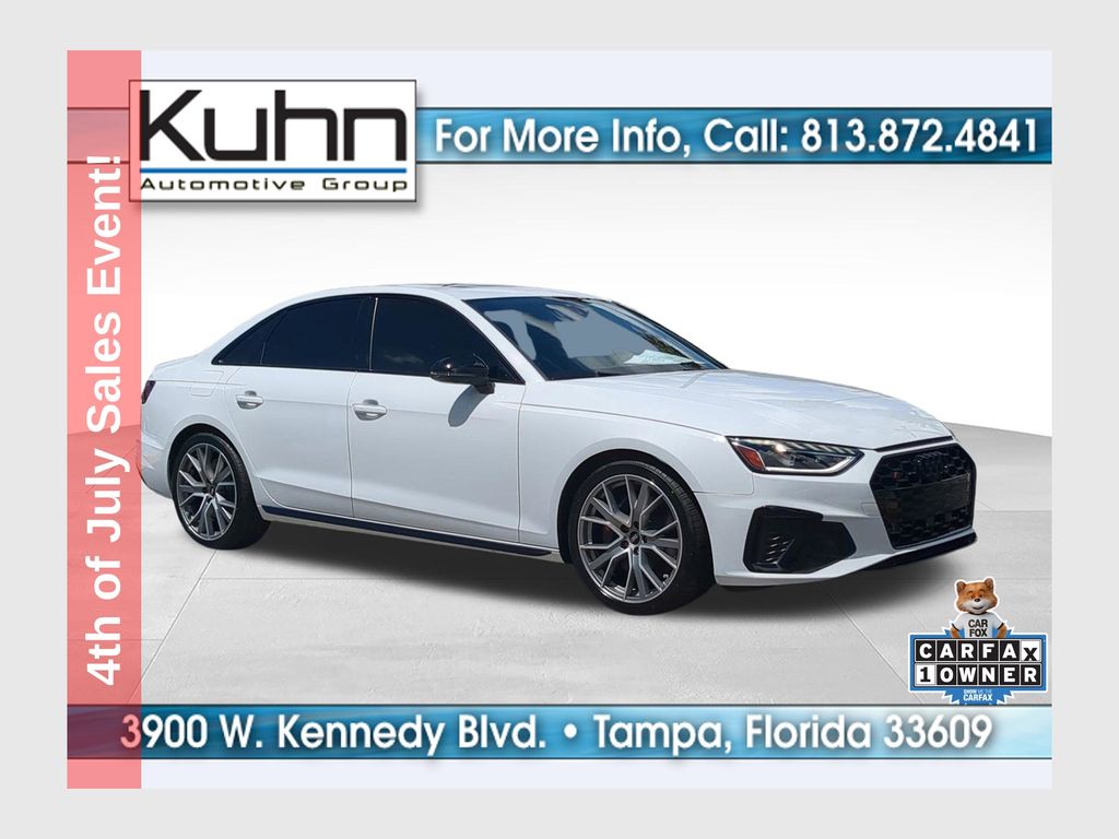 Glacier White Metallic 2023 Audi S4 Sedan All-Wheel Drive 8-Speed Automatic