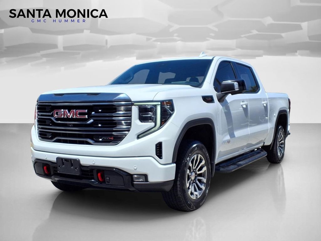 Summit White 2023 GMC Sierra 1500 AT4 Crew Cab 4WD Pickup Truck Four-Wheel Drive Automatic