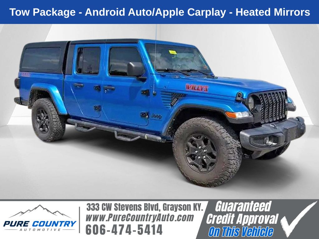 Hydro Blue Pearlcoat 2021 Jeep Gladiator Pickup Truck Four-Wheel Drive 8-Speed Automatic