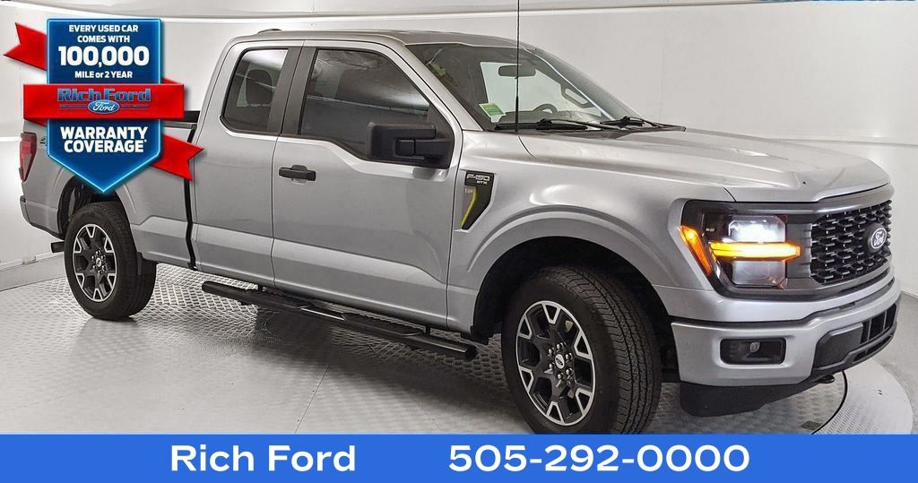 Silver Metallic 2024 Ford F-150 STX SuperCab LB 4WD Pickup Truck Four-Wheel Drive Automatic