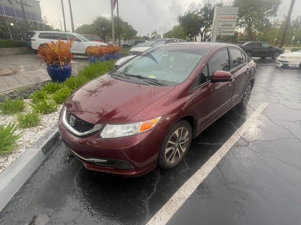 Red (Burgundy) 2015 Honda Civic Sedan Front-Wheel Drive Continuously Variable Transmission