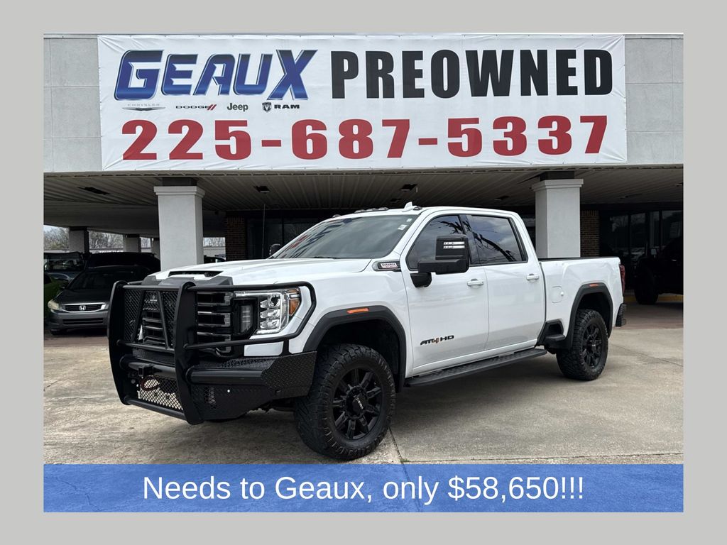 Summit White 2023 GMC Sierra 2500HD AT4 Crew Cab 4WD Pickup Truck Four-Wheel Drive Automatic