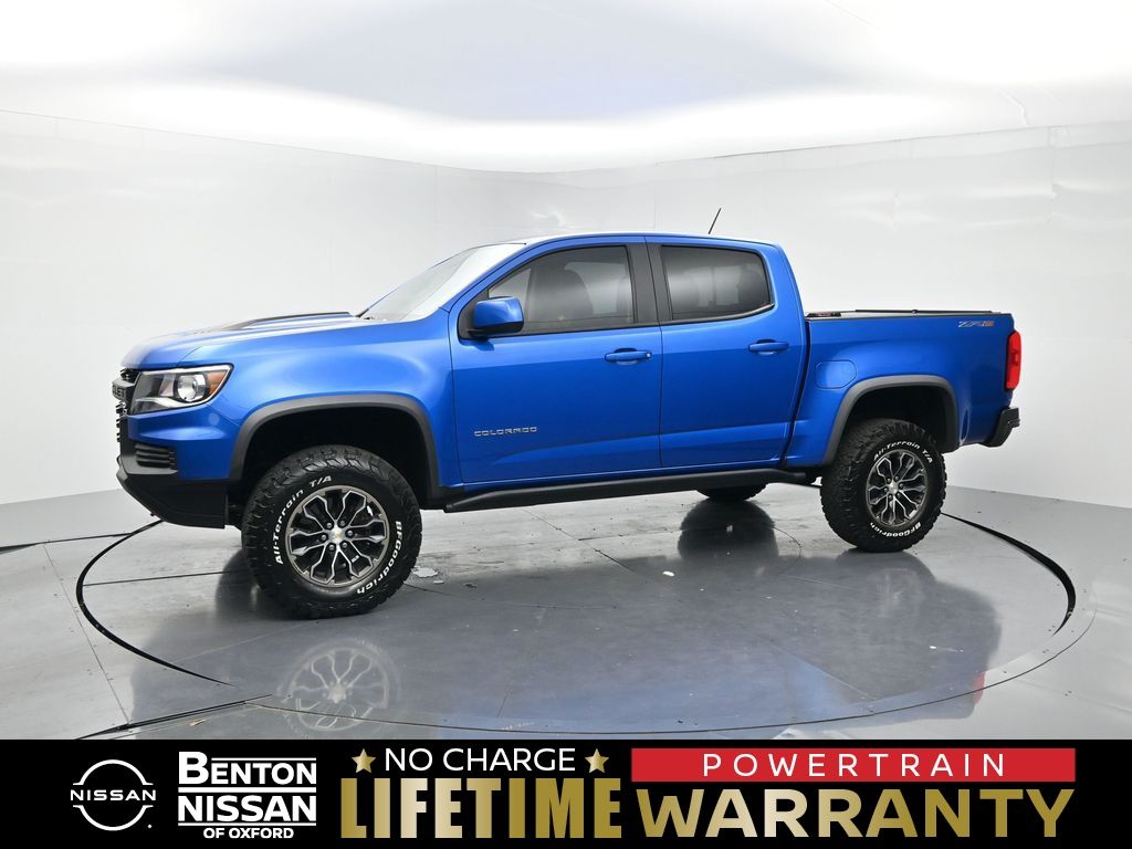 Bright Blue Metallic 2021 Chevrolet Colorado Pickup Truck Four-Wheel Drive 8-Speed Automatic
