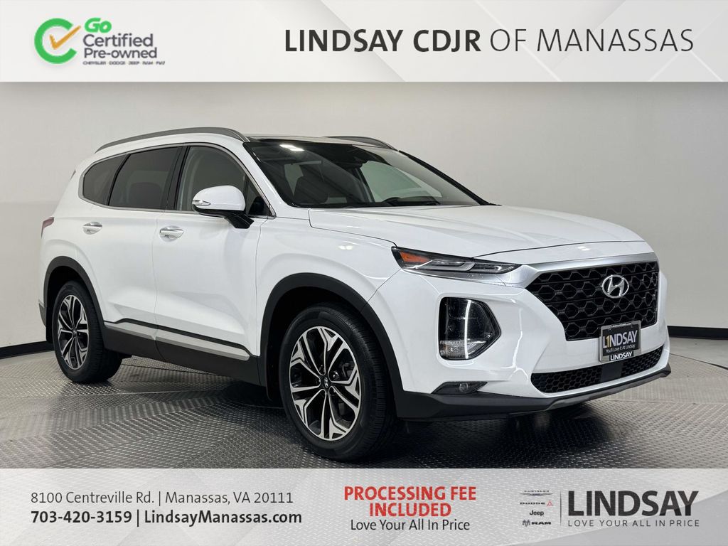 Quartz White 2019 Hyundai Santa Fe SUV / Crossover All-Wheel Drive 8-Speed Automatic