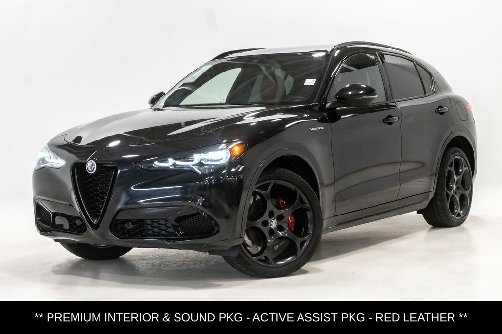 Vulcano Black Metallic 2024 Alfa Romeo Stelvio Veloce AWD SUV / Crossover All-Wheel Drive 8-Speed Automatic