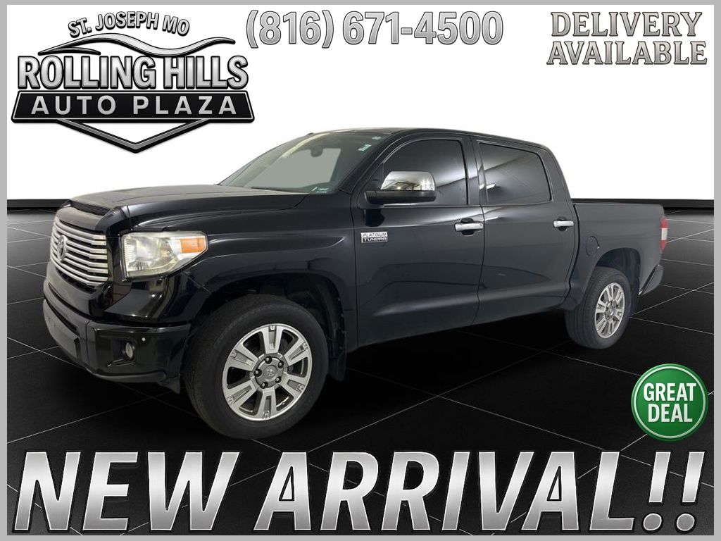 Midnight Black Metallic 2017 Toyota Tundra Platinum CrewMax 5.7L FFV 4WD Pickup Truck Four-Wheel Drive 6-Speed Automatic Overdrive