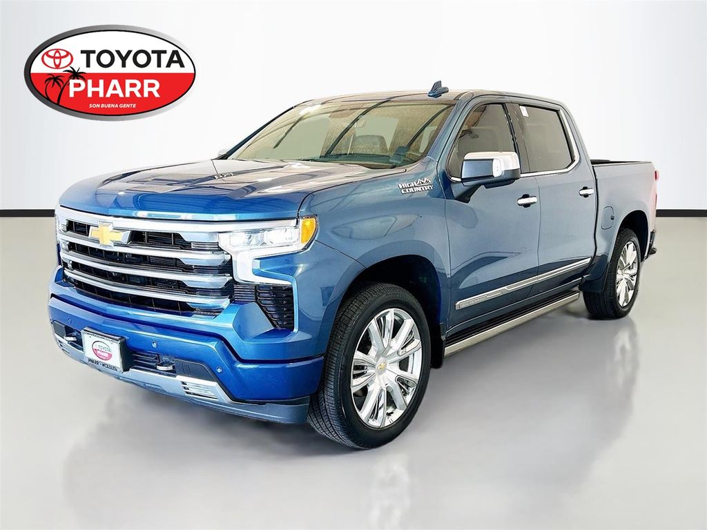 Lakeshore Blue Metallic 2024 Chevrolet Silverado 1500 High Country Crew Cab 4WD Pickup Truck Four-Wheel Drive Automatic