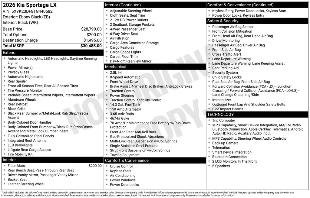 New 2026 Black Kia LX image 6
