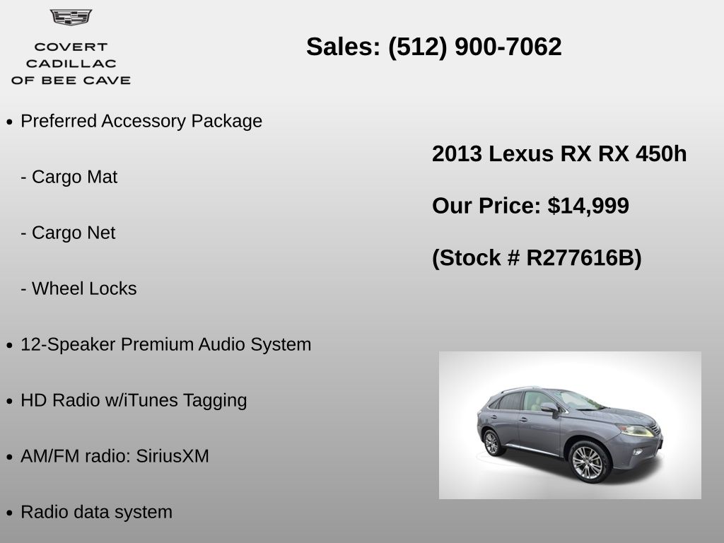 Used Car 2013 Lexus Rx  450h For Sale Under $15,000 In Austin, Texas