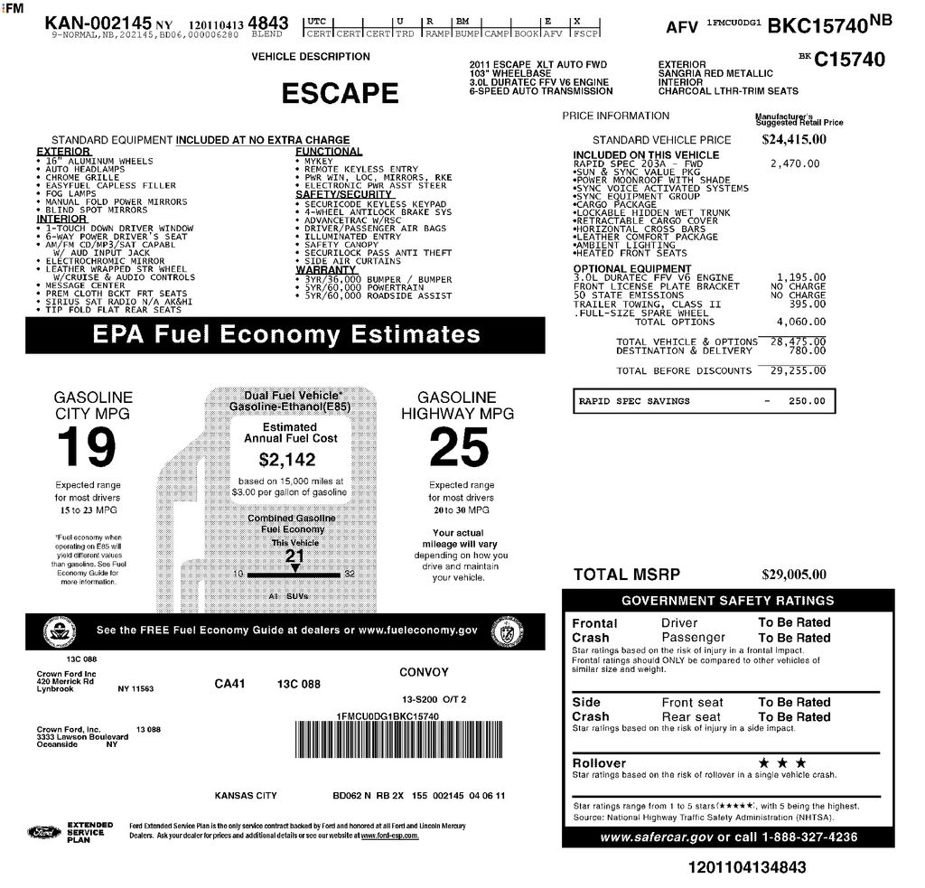 Used 2011 Ford Escape XLT with VIN 1FMCU0DG1BKC15740 for sale in Vero Beach, FL