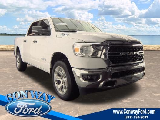 Bright White Clearcoat 2023 RAM 1500 Big Horn Crew Cab 4WD Pickup Truck Four-Wheel Drive 8-Speed Automatic