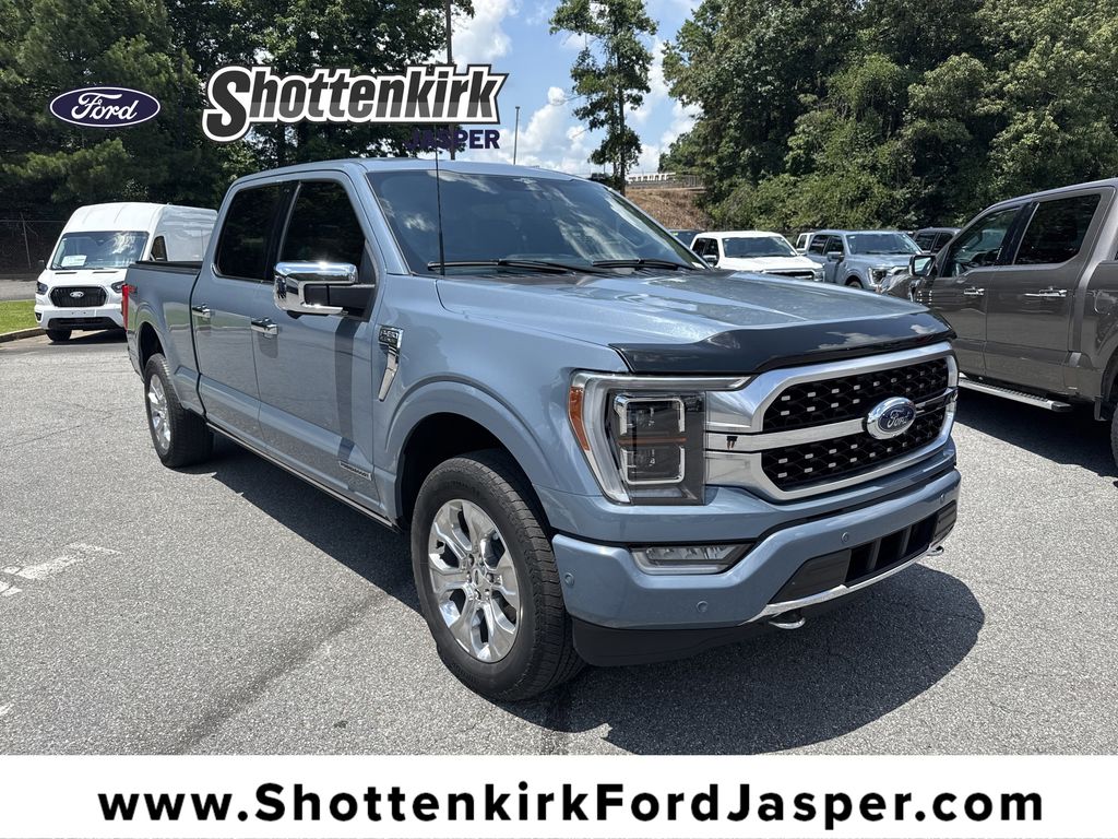 Blue (Azure Gray Metallic Tri-Coat) 2023 Ford F-150 Platinum SuperCrew 4WD Pickup Truck Four-Wheel Drive Automatic