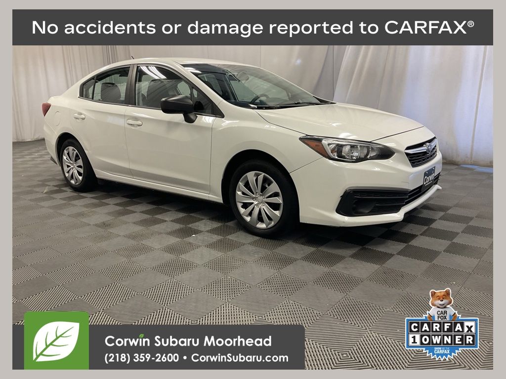 Crystal White Pearl 2022 Subaru Impreza Sedan All-Wheel Drive Continuously Variable Transmission