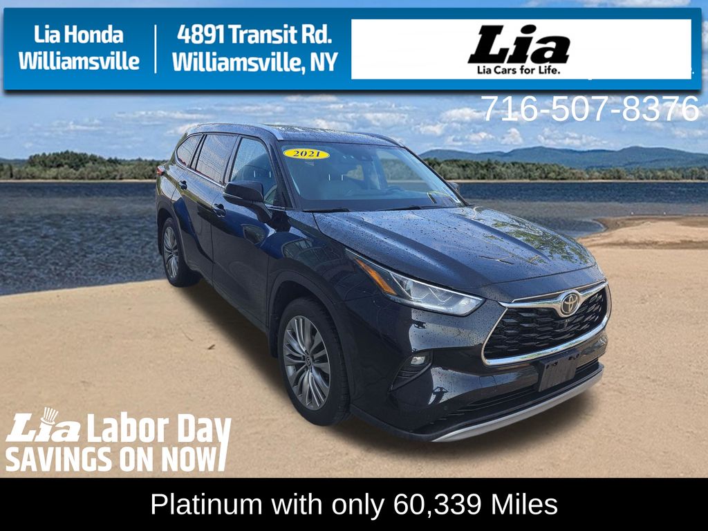 Midnight Black Metallic 2021 Toyota Highlander SUV / Crossover All-Wheel Drive 8-Speed Automatic