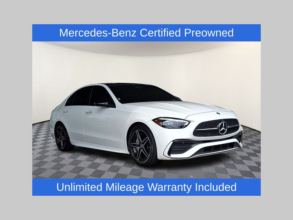 Polar White 2023 Mercedes-Benz C-Class Sedan All-Wheel Drive 9-Speed Automatic