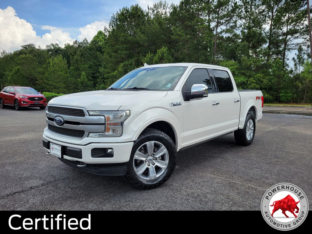 White Platinum Clearcoat Metallic 2019 Ford F-150 Platinum SuperCrew 4WD Pickup Truck Four-Wheel Drive Automatic