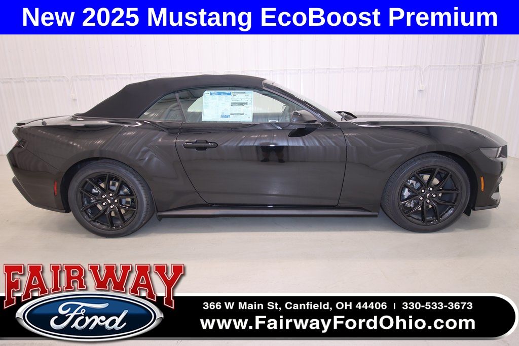 Shadow Black 2025 Ford Mustang EcoBoost Premium Convertible RWD Convertible Rear-Wheel Drive Automatic