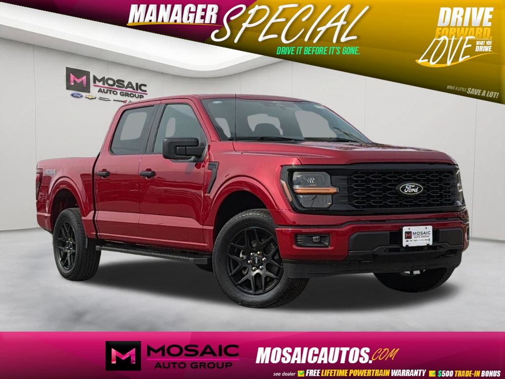 Red Metallic 2025 Ford F-150 STX SuperCrew 4WD Pickup Truck Four-Wheel Drive Automatic